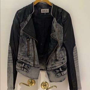 BKE Black and gray leather jacket